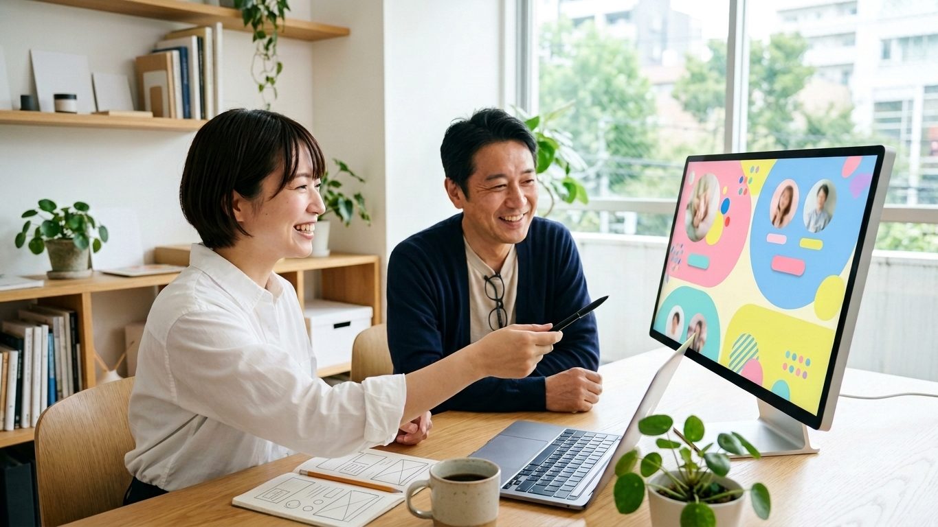 デザイン案を見ながら、ご希望をうかがう打ち合わせ